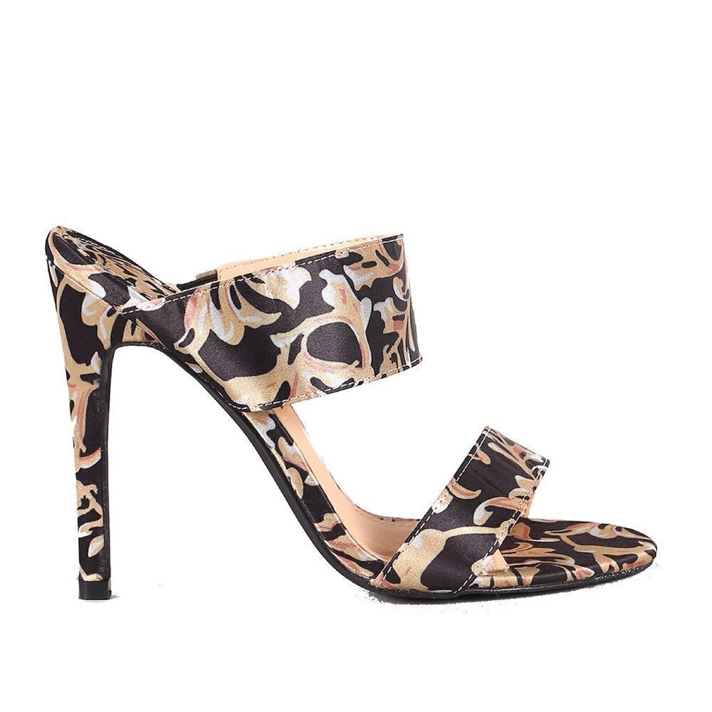 Black Gold printed double band mule